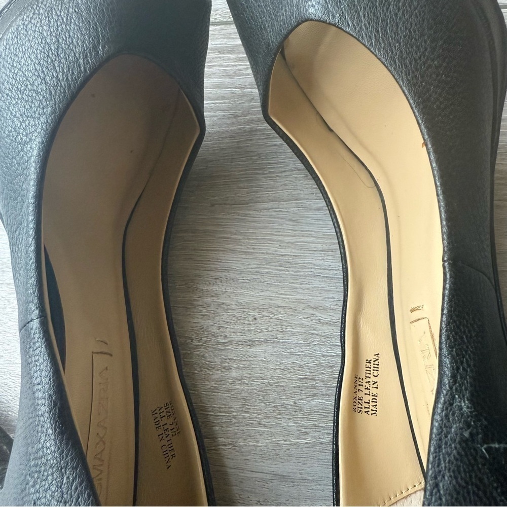 BCBGMAXAZRIA Roxanne Black High All Leather Spikes Heel Peep Toe Rocker Pumps - Picture 13 of 15